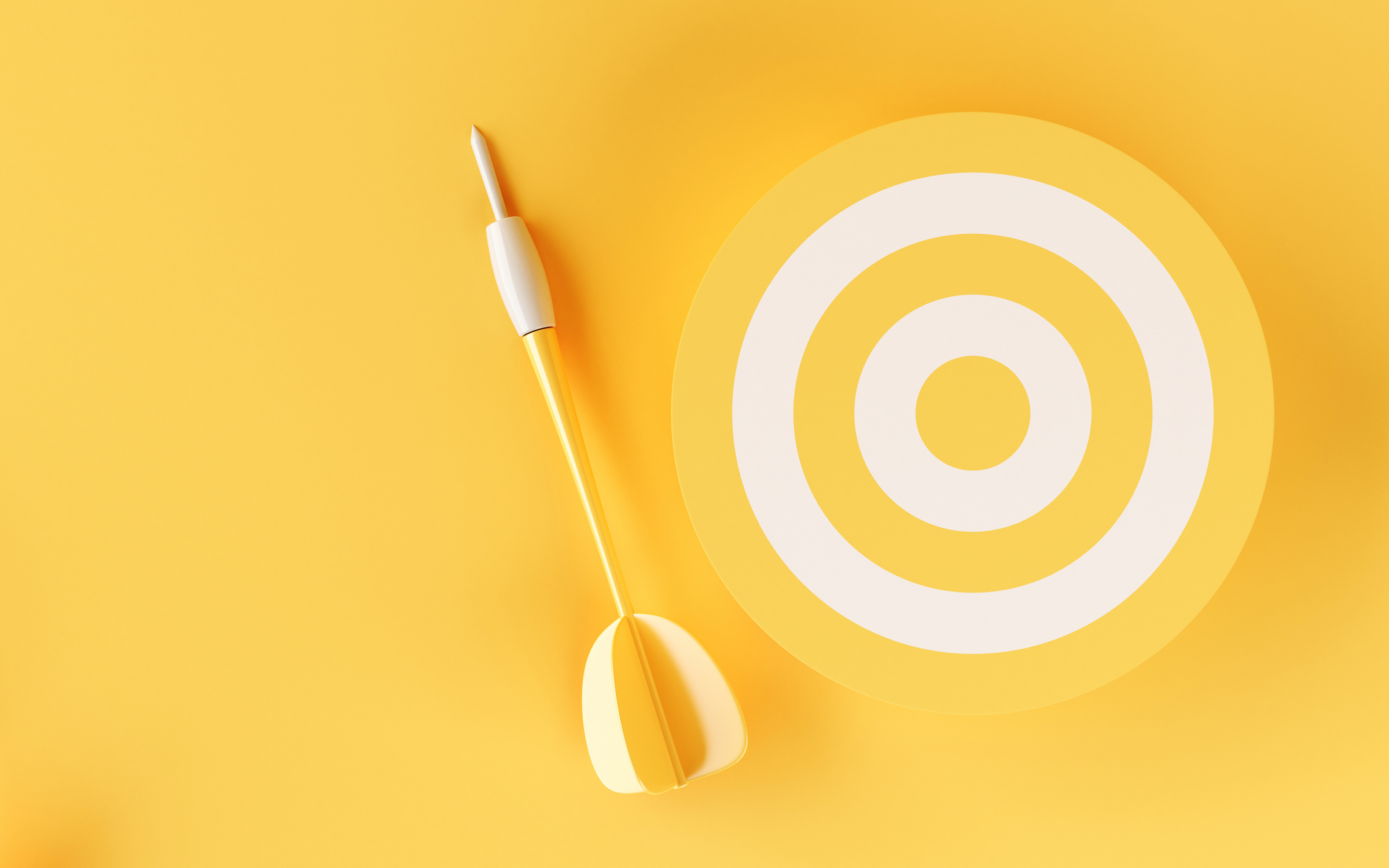 3D Target on Yellow Background.